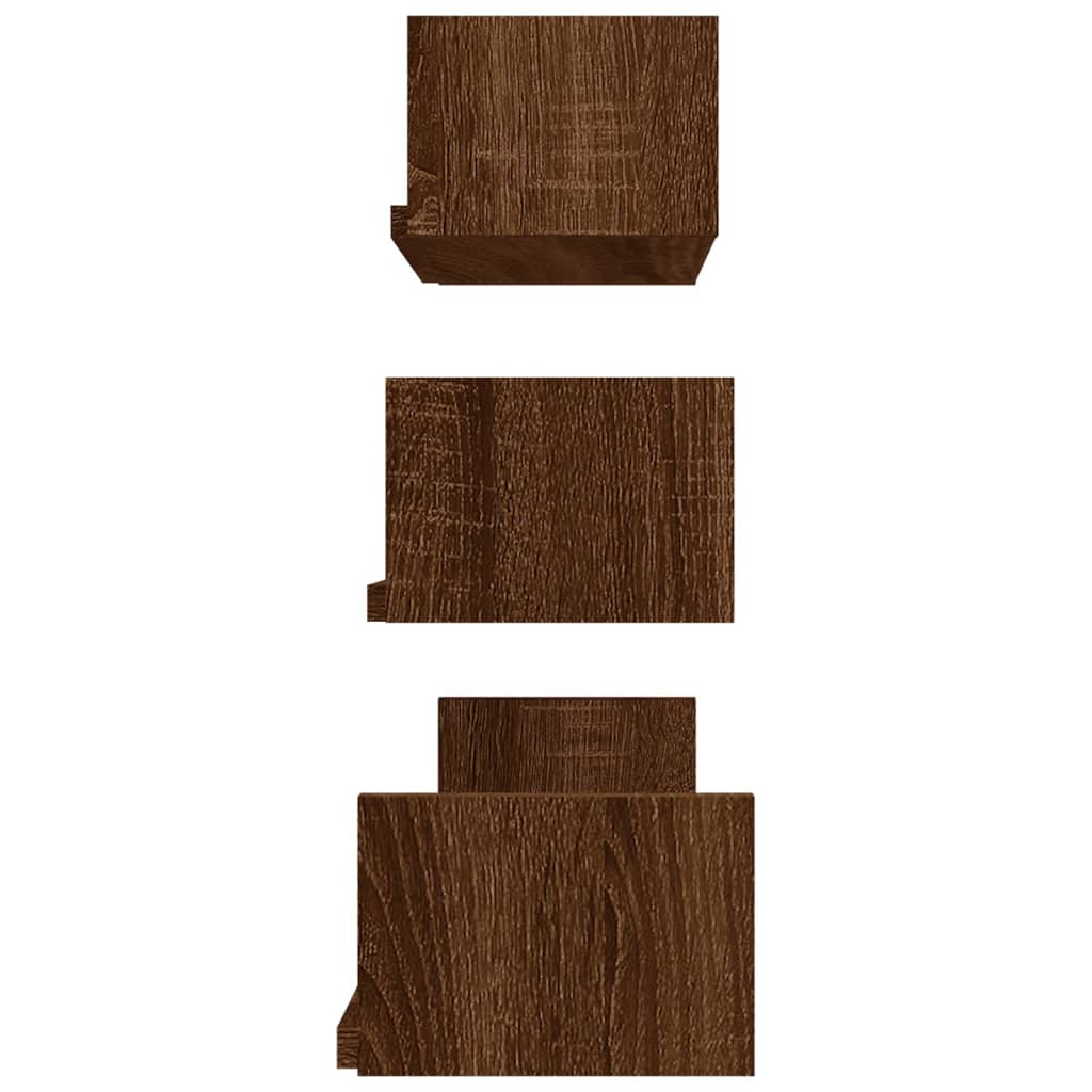 Wandregal 3 Stk. Weiß Holzwerkstoff