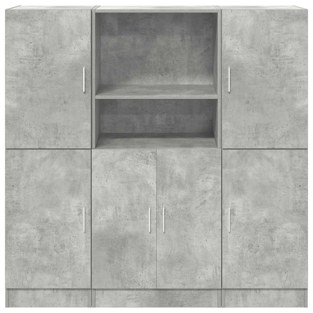3-tlg. Küchenschrank-Set Weiß Holzwerkstoff