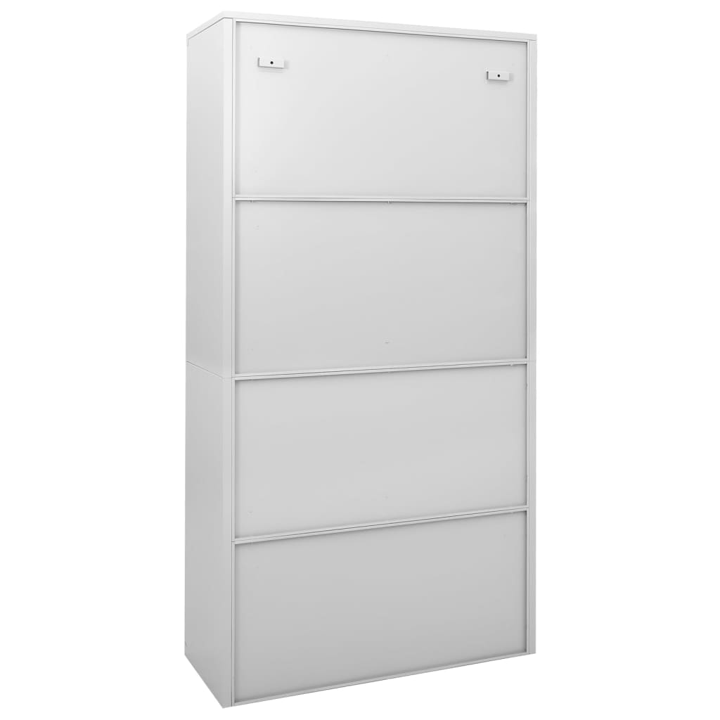 Büroschrank mit Schiebetüren Weiß 90x40x180 cm Stahl