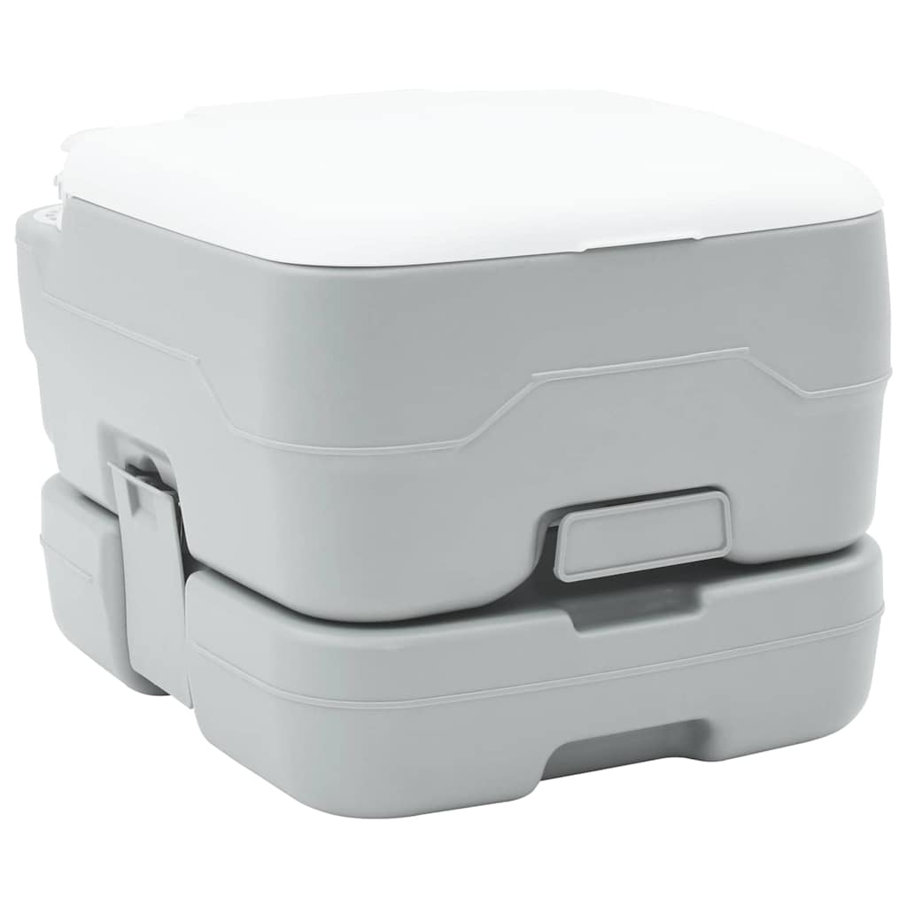 Camping-Toilette Grau und Weiß 41,5 x 36,5 x 37,5 cm