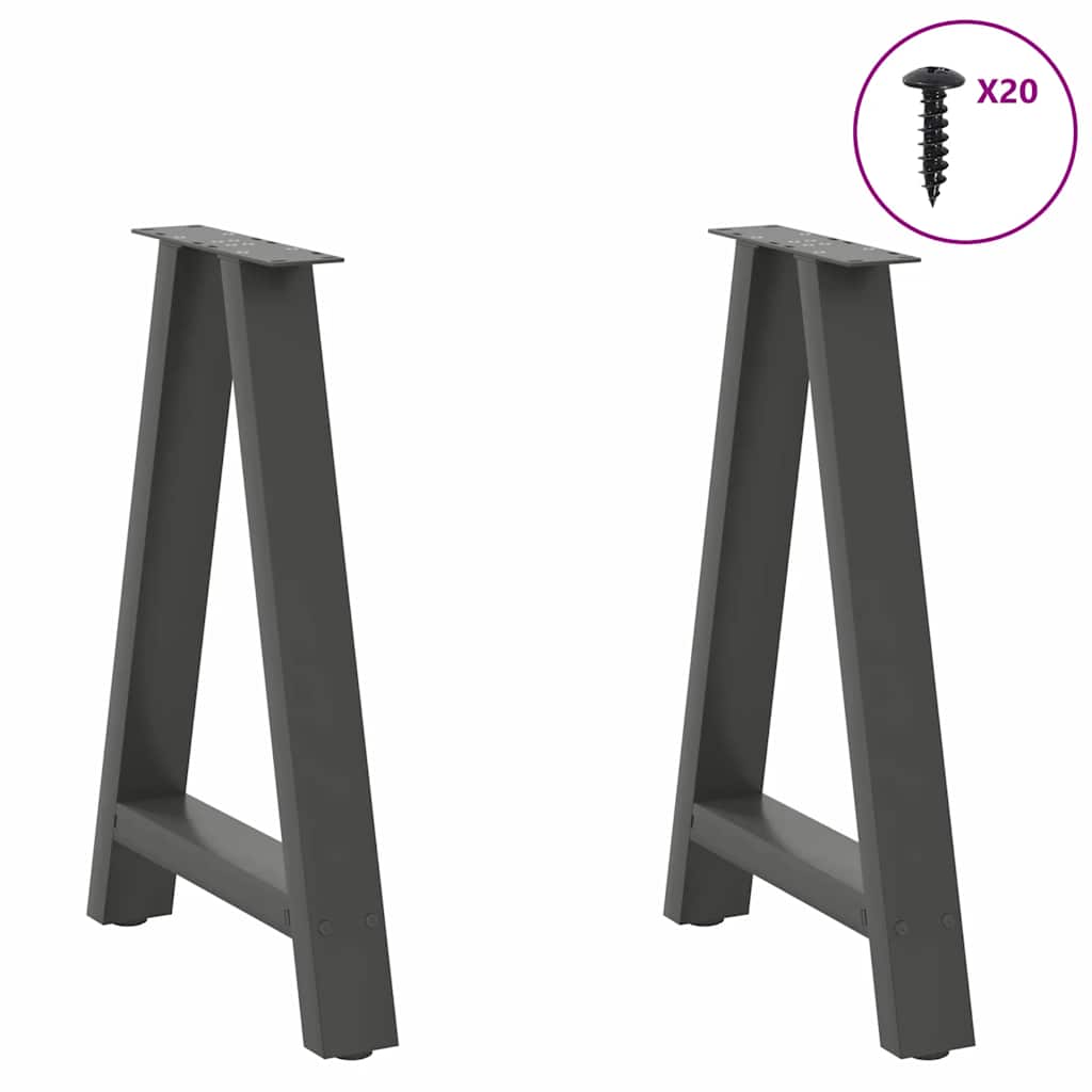 Couchtischbeine A-Form 2 Stk. 30x(30-31) cm Stahl