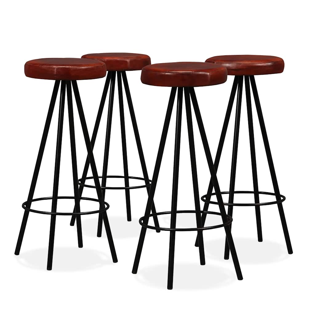 3-tlg. Bar-Set Altholz Massiv und Echtleder