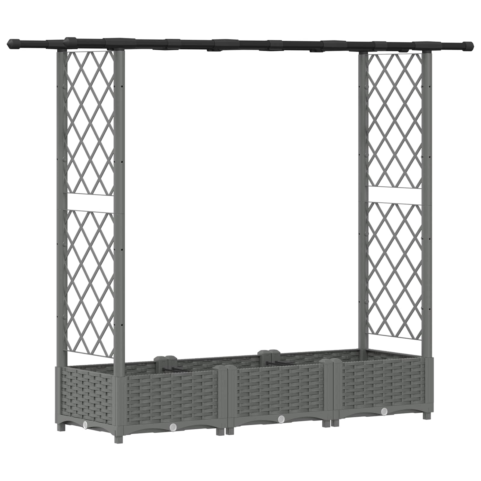 Hochbeet mit Rankgitter und Dach Braun 124 x 40 x 123 cm PP