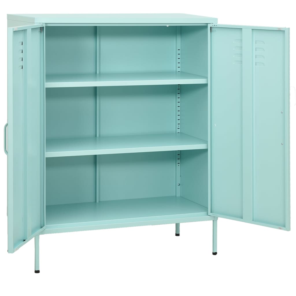 Beistellschrank Olivgrün 80x35x101,5 cm Stahl