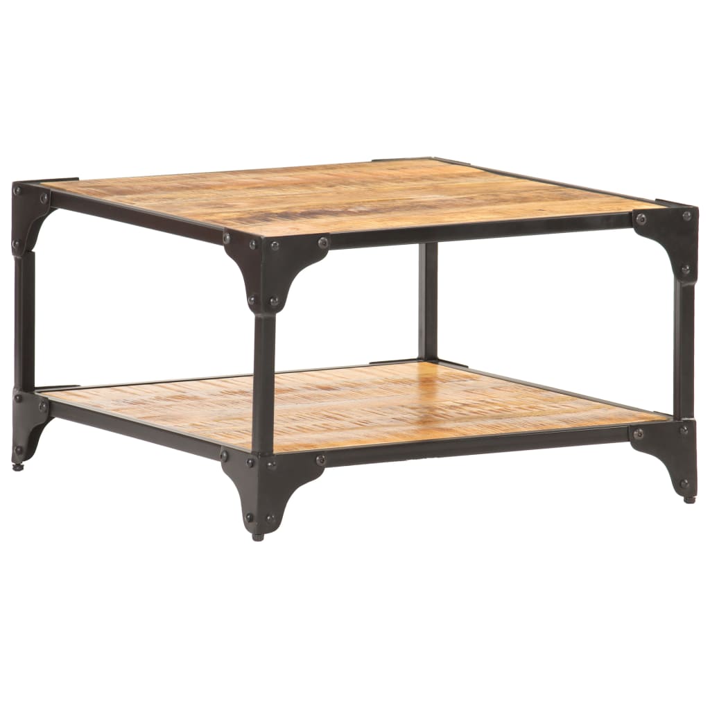 Couchtisch 40x40x36 cm Raues Mango-Massivholz
