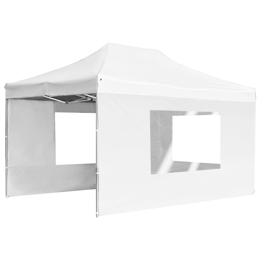 Profi-Partyzelt Faltbar mit Wänden Aluminium 3×3m Weiß