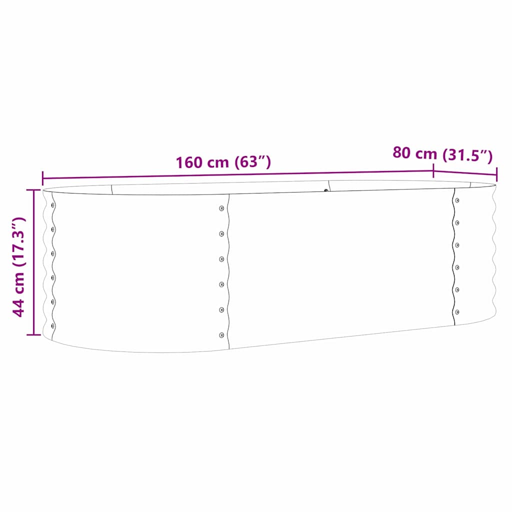Hochbeet Grün 400 x 80 x 81 cm Stahl