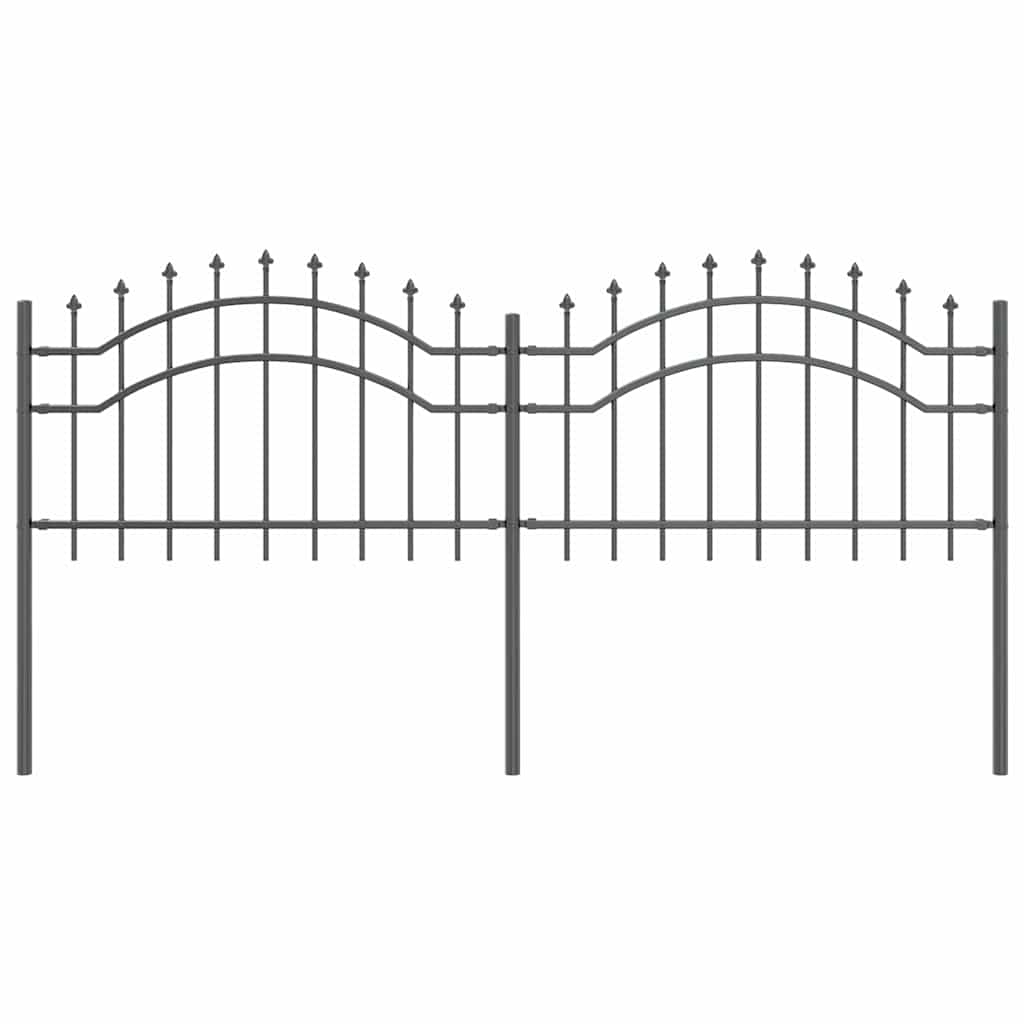 Gartenzaun Woerden mit Speerspitze Schwarz 240 x 75 cm Stahl
