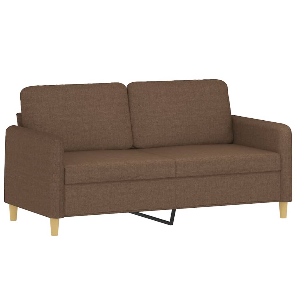 2-Sitzer-Sofa mit Zierkissen Braun 120 cm Stoff