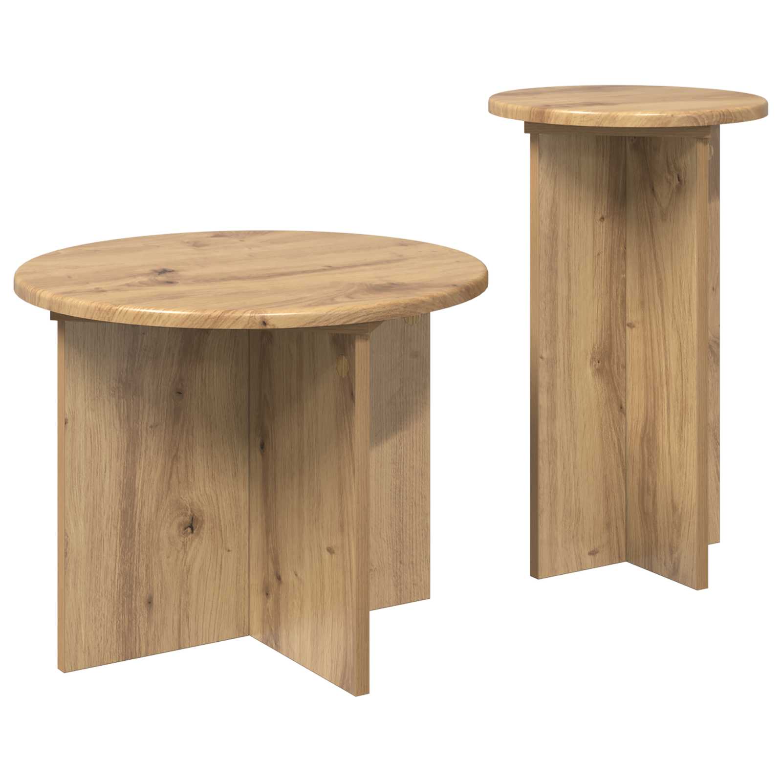 Beistelltisch-Set mit Speicher 2 pcs Weiß Holzwerkstoff
