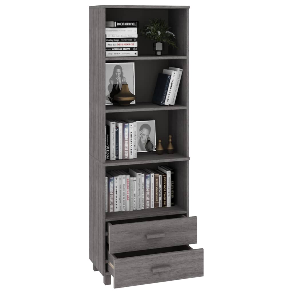 Highboard HAMAR Honigbraun 60x35x180 cm Massivholz Kiefer