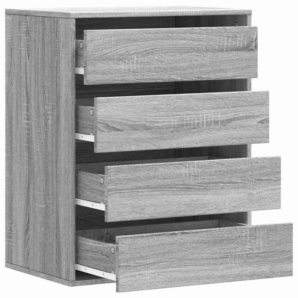 Schubladenschrank Schwarz Eichen-Optik 41 x 40 x 58 cm