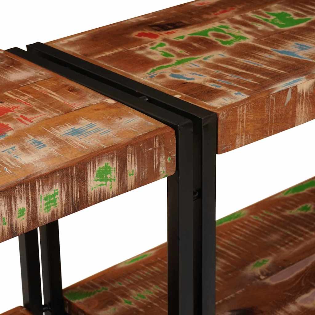 Konsolentisch mit Regal Braun 160 x 33 x 75 cm Massivholz Mango