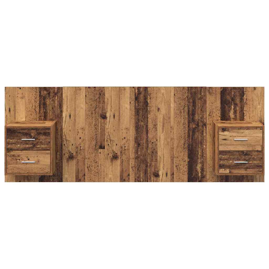 Kopfteil mit Nachttischen Weiß Holzwerkstoff