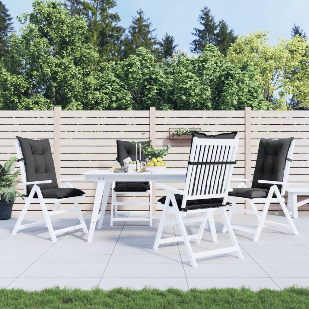 Hochlehner-Auflagen 2 Stk. Melange Anthrazit 120x50x7cm Stoff