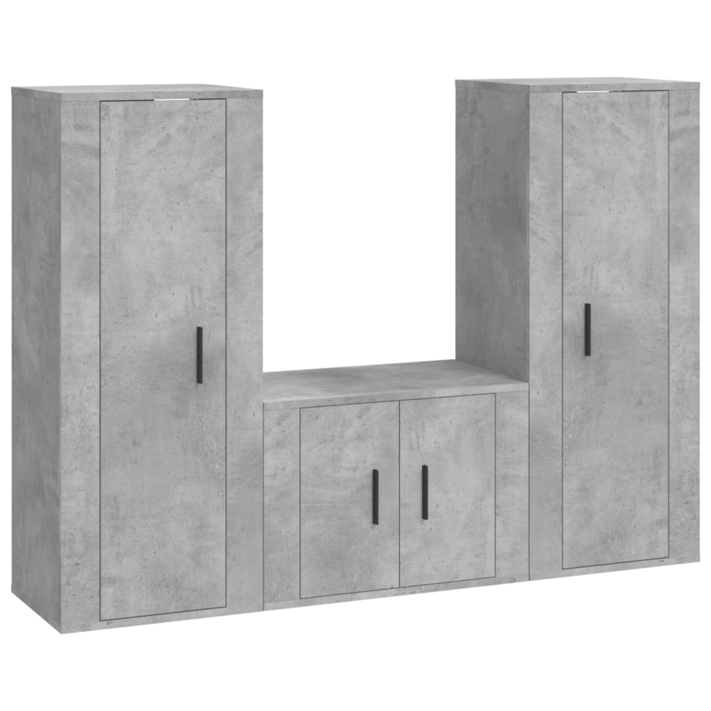 3-tlg. TV-Schrank-Set Weiß Holzwerkstoff