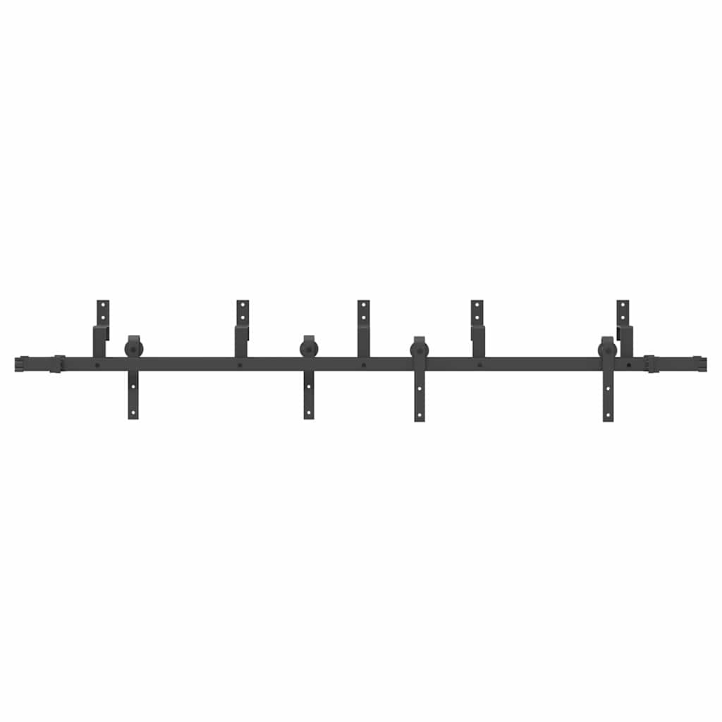 Schiebetürbeschlag-Set 152,5 cm Stahl Schwarz