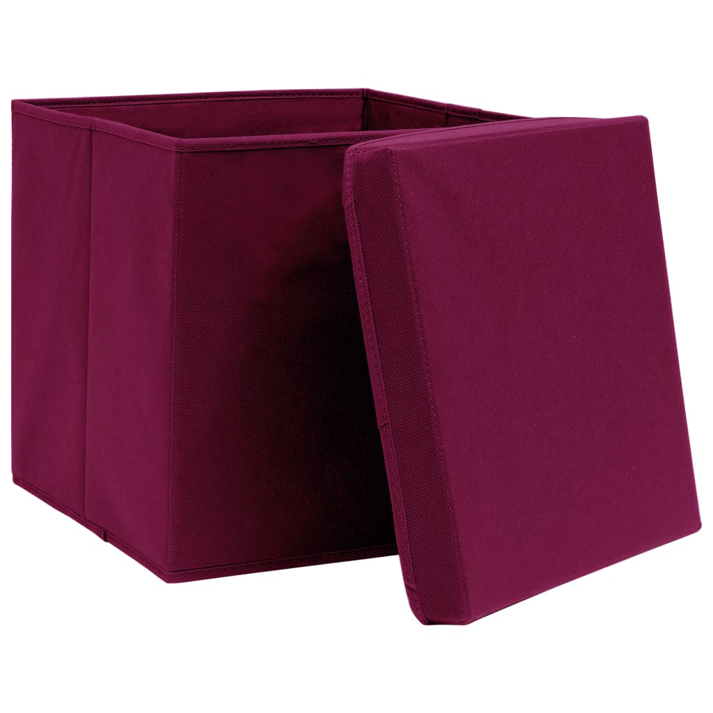 Aufbewahrungsboxen mit Deckeln 10 Stk. 28x28x28 cm Schwarz