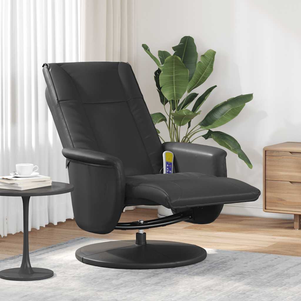 Massagesessel mit Fußteil Creme Kunstleder