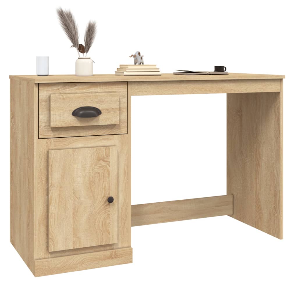 Schreibtisch mit Schublade Weiß 115x50x75 cm Holzwerkstoff