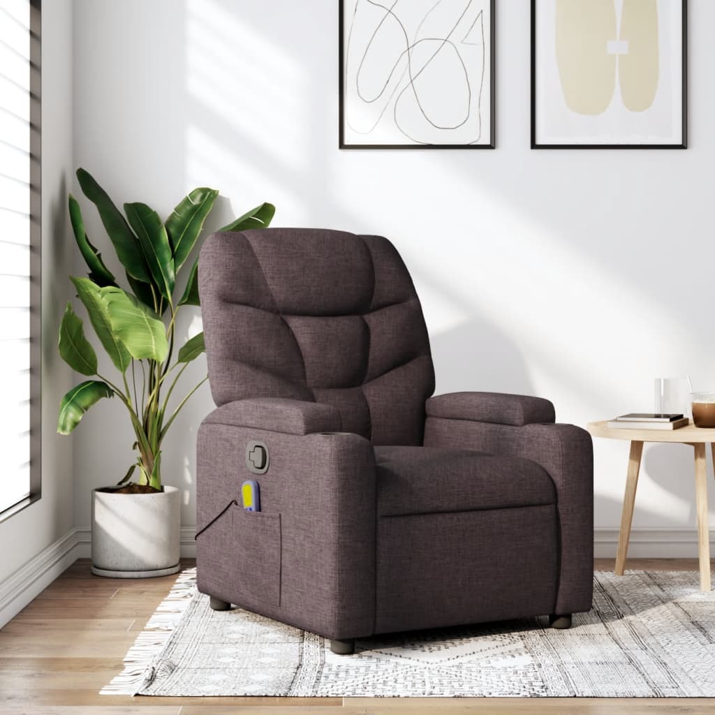 Relaxsessel Elektrisch Dunkelgrau Stoff