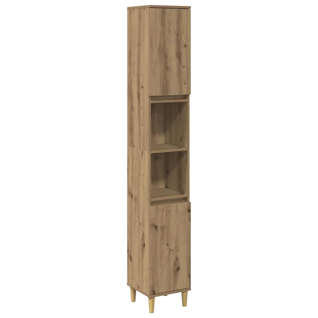 Badschrank Weiß 30x30x190 cm Holzwerkstoff