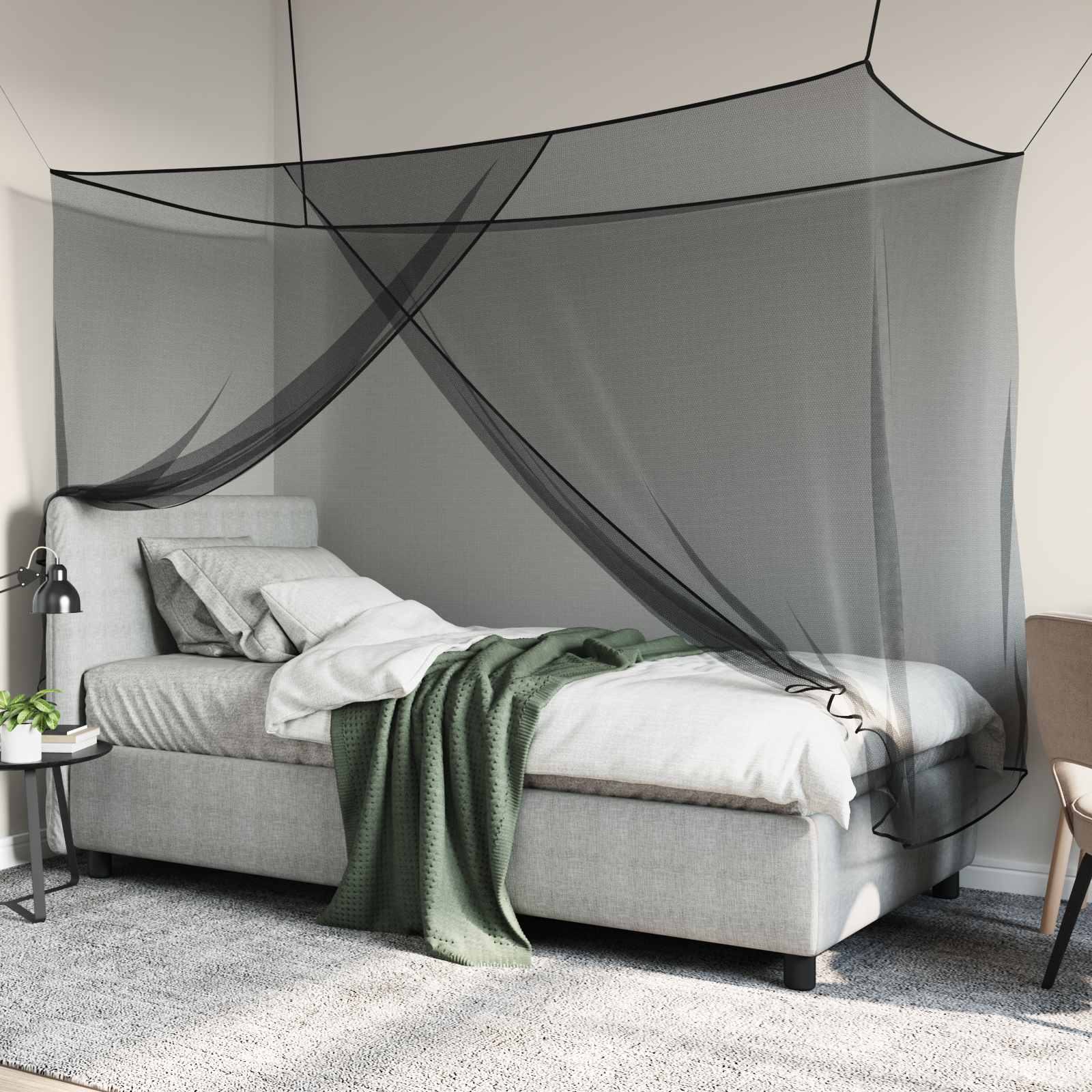 Moskitonetz zum Aufhängen 156 Mesh Weiß 220x100x150 cm