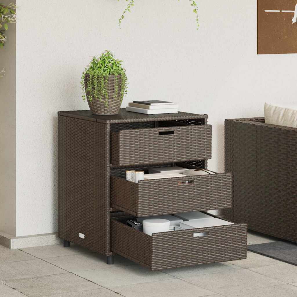 Gartenschrank Schwarz 55x59x80 cm Poly Rattan