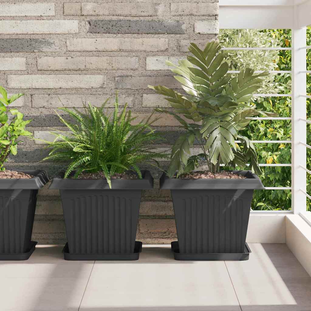Blumentöpfe 6 pcs Ziegelrot 20 x 20 x 16 cm Kunststoff