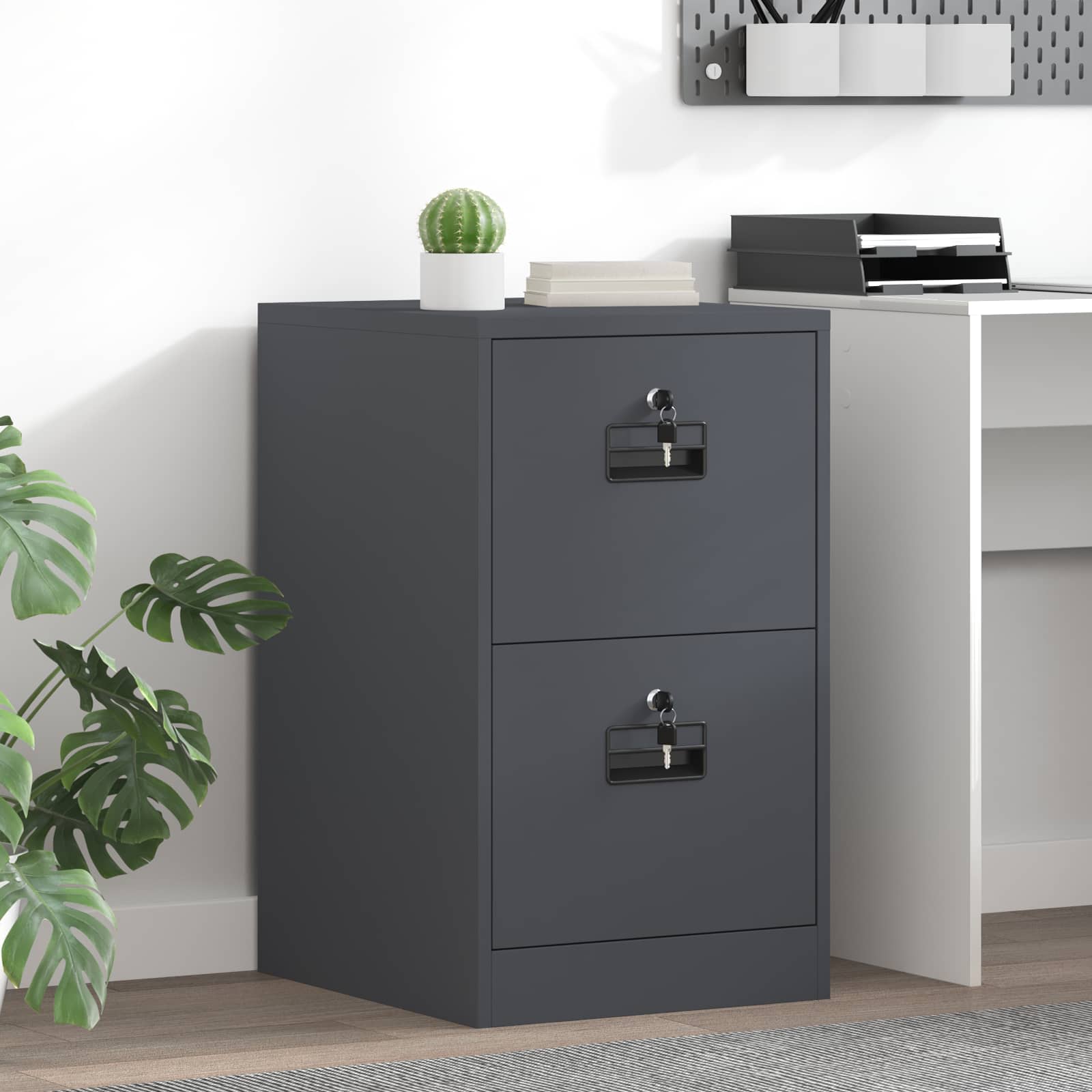 Aktenschrank 2 pcs Schwarz 44 x 50 x 139 cm Kaltgewalzter Stahl