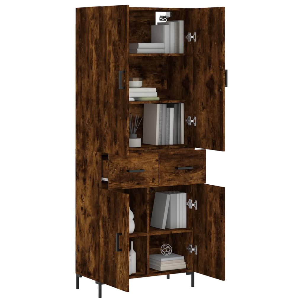 Highboard Betongrau 69,5x34x180 cm Holzwerkstoff