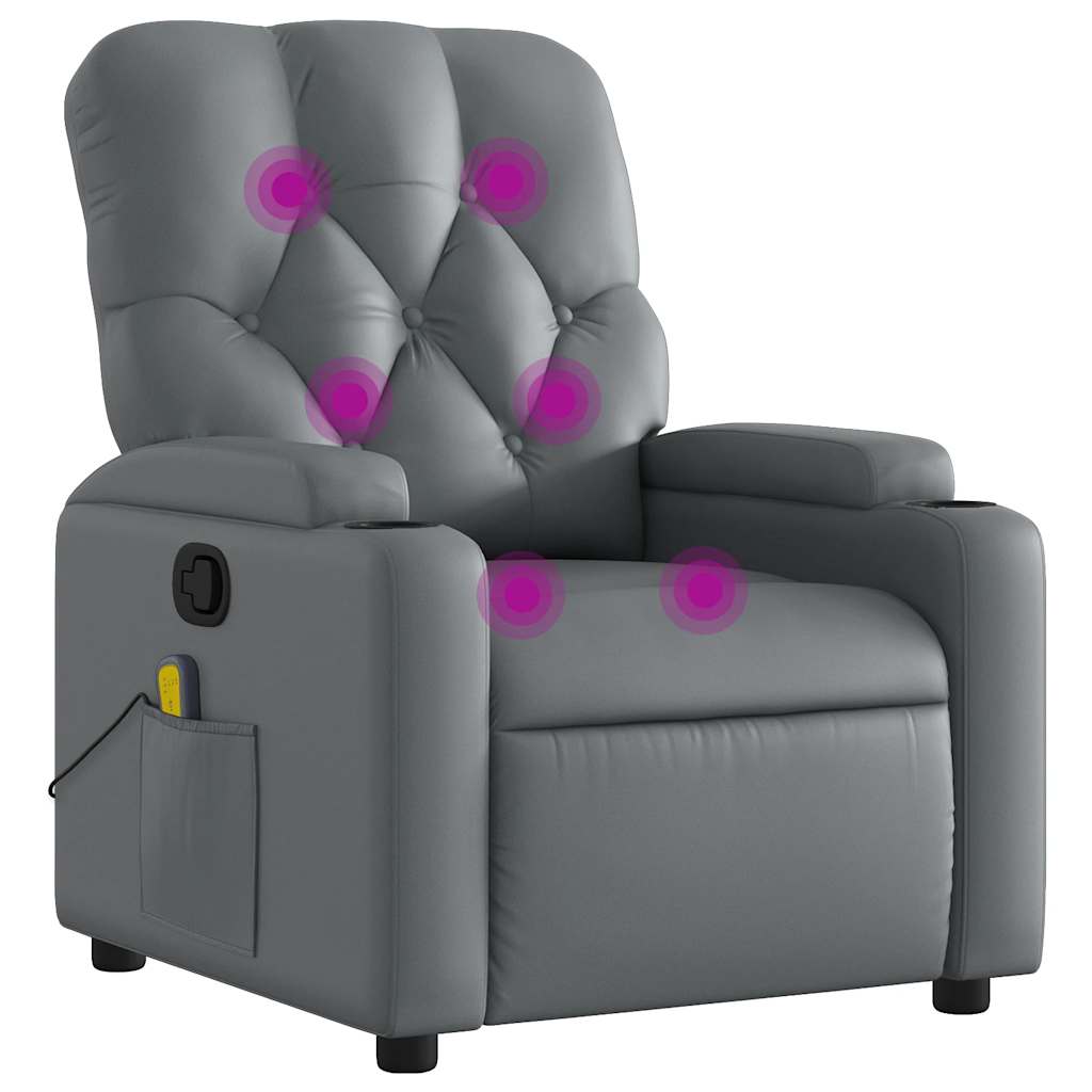 Massage-Relaxsessel, Kunstleder, Schwarz
