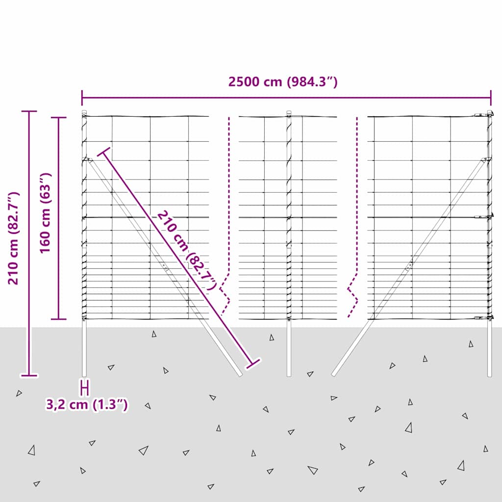 Ground Fix Geschweißter Drahtzaun 25 x 0,8 m Silber Netz