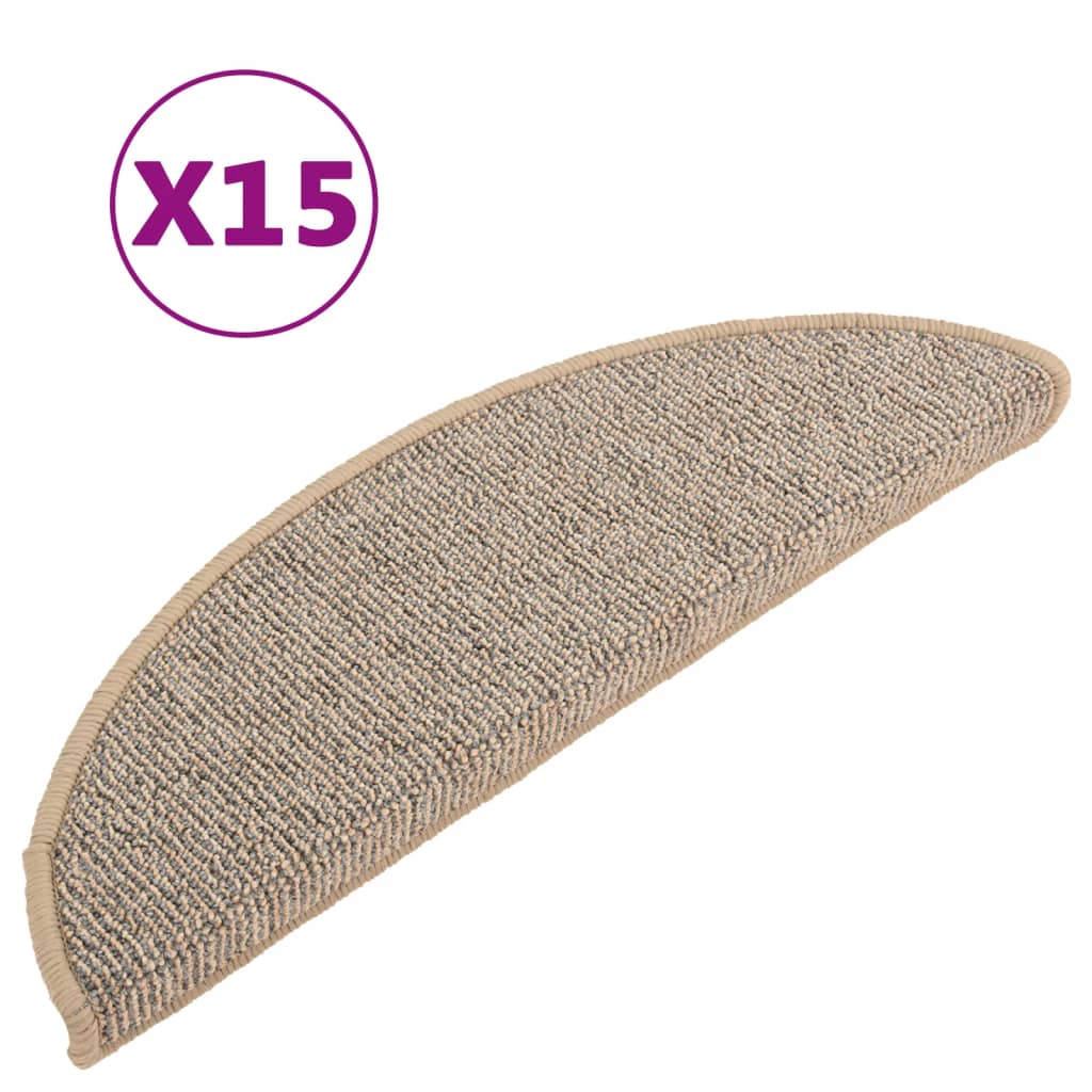 Stufenmatten 15 Stk. 56x17x3 cm Grau Halbrund