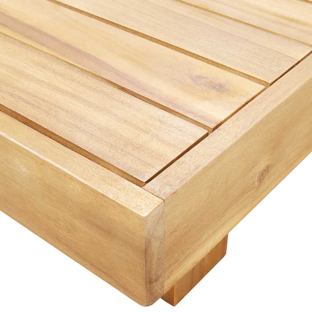 2-tlg. Garten-Lounge-Set mit Cremeweißen Kissen Akazienholz