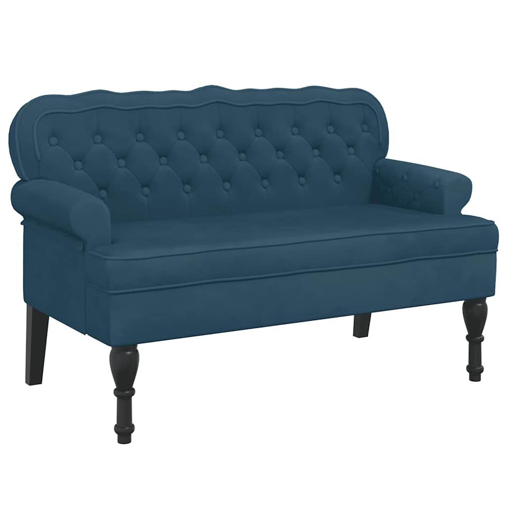 Sitzbank mit Rückenlehne Dunkelgrau 119,5x64,5x75 cm Samt