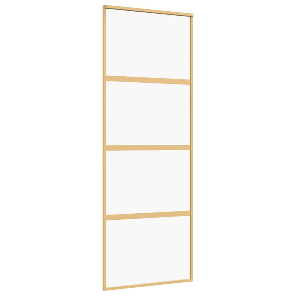Schiebetür Aluminium und ESG Glas 90x205 cm Schwarz
