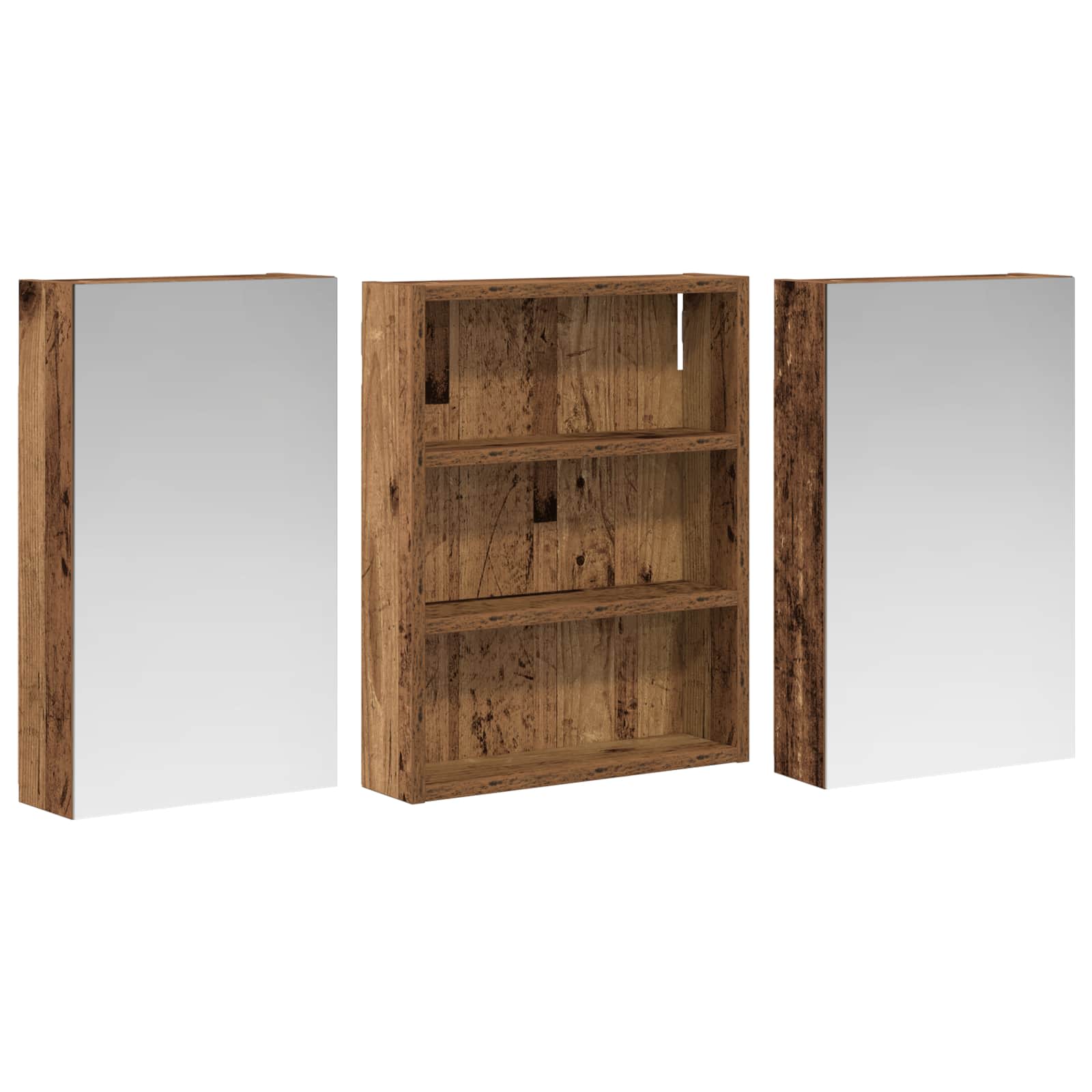 Badezimmerschrank-Set 3 pcs 80 x 10,5 x 50 cm Holzwerkstoff