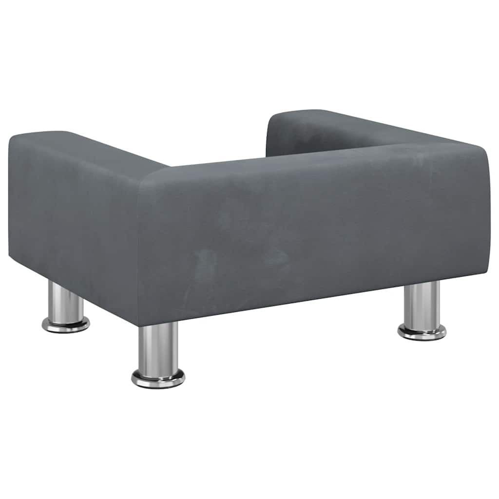 Kindersofa Blau 70x45x26,5 cm Samt