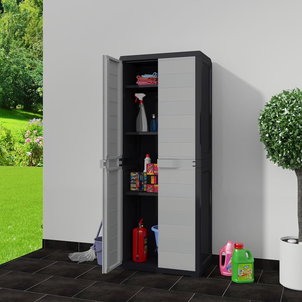 Gartenschrank mit 4 Böden Schwarz