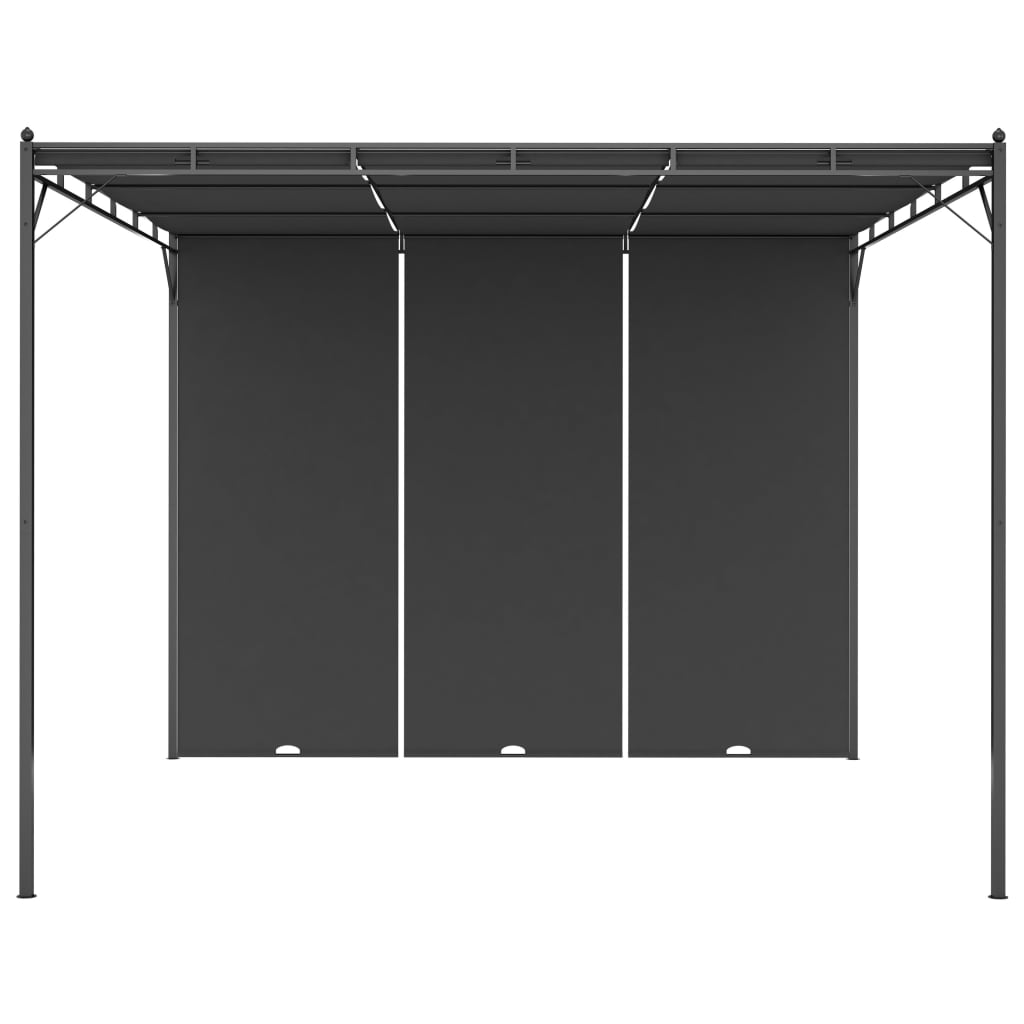Pavillon 4 x 3 x 2,3 m Grün Polyester und Stahl