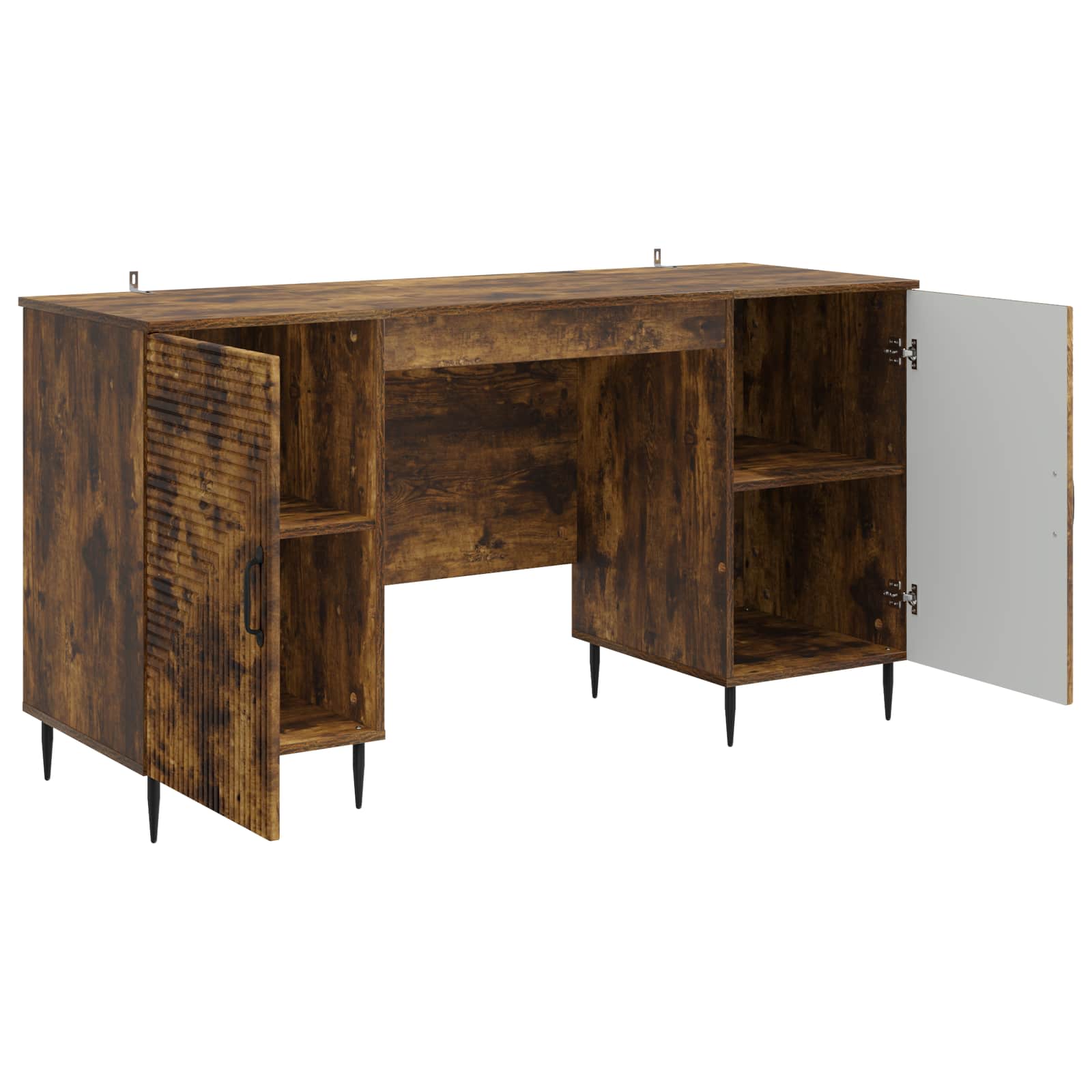Schreibtisch mit Regal Schwarz 142,5 x 50 x 75 cm Holzwerkstoff