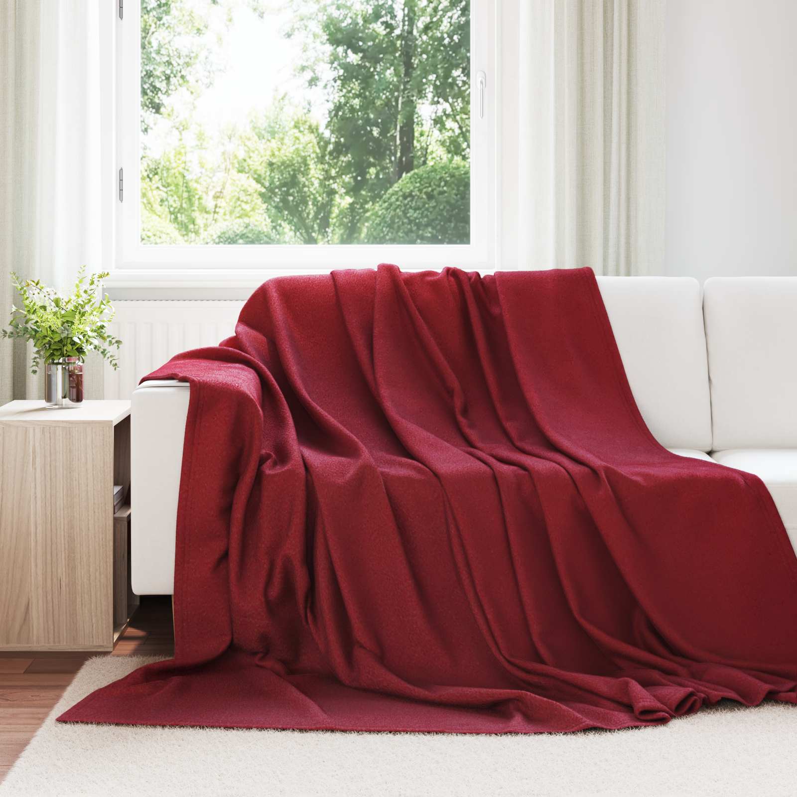 Überwurfdecke Beige 170 x 130 cm Fleece