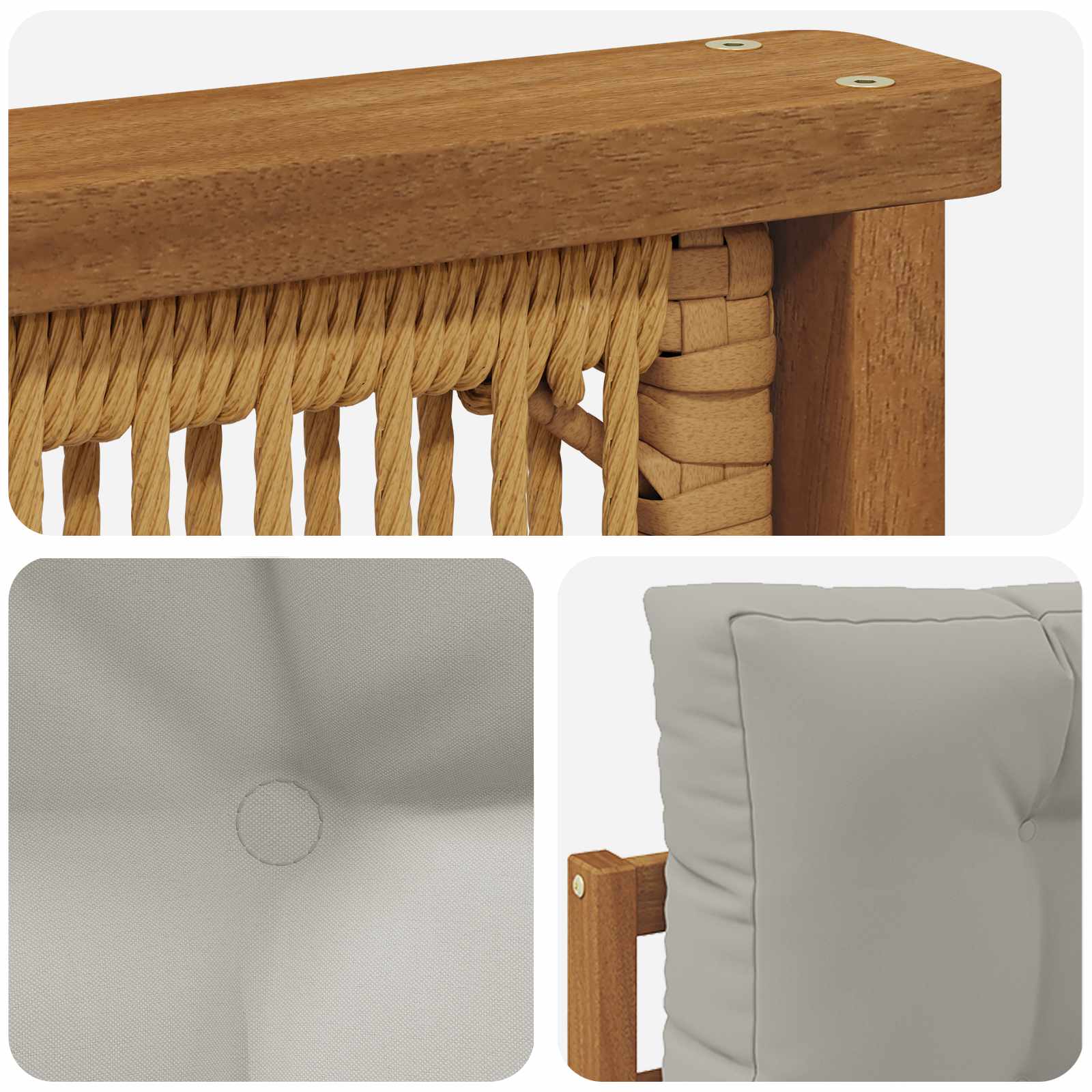 2 Stück Outdoor-Sofa Natur