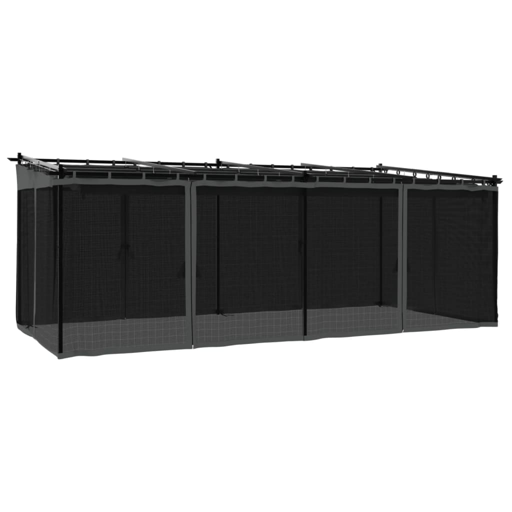 Pavillon mit Netzwände Creme 3x3 m Stahl