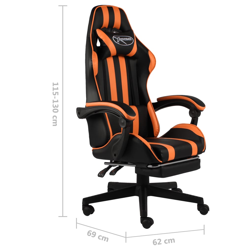 Gaming-Stuhl Schwarz und Blau Kunstleder