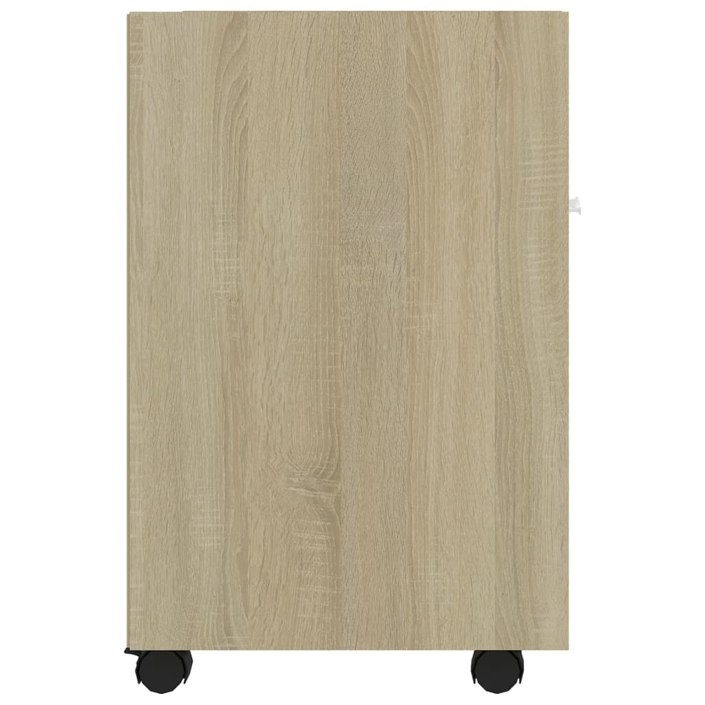 Beistellschrank mit Rollen Weiß 33x38x60 cm Holzwerkstoff