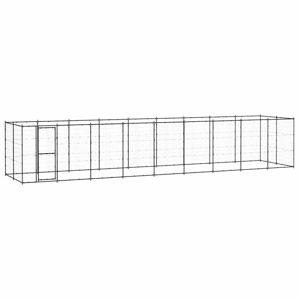 Outdoor-Hundezwinger mit Überdachung Stahl 7,26 m²