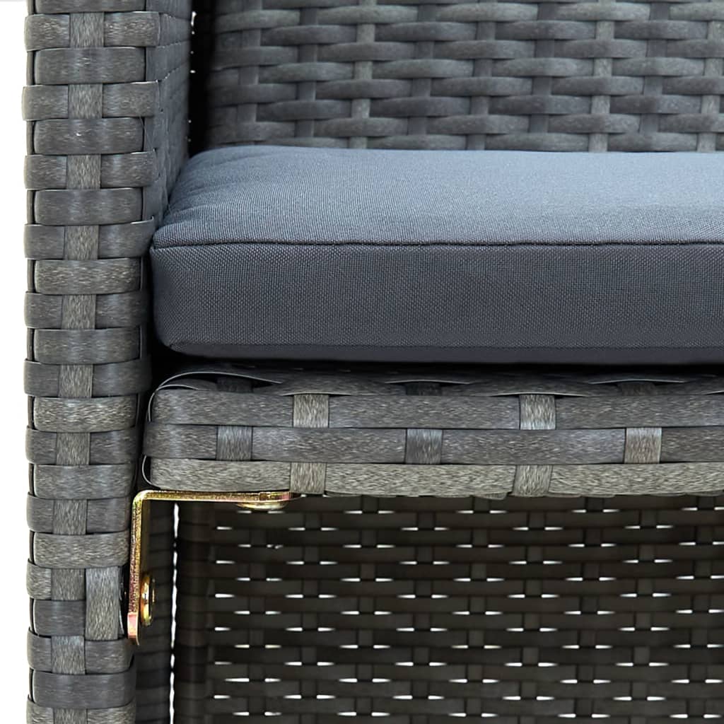 2-Sitzer-Gartensofa mit Polstern Braun Poly Rattan