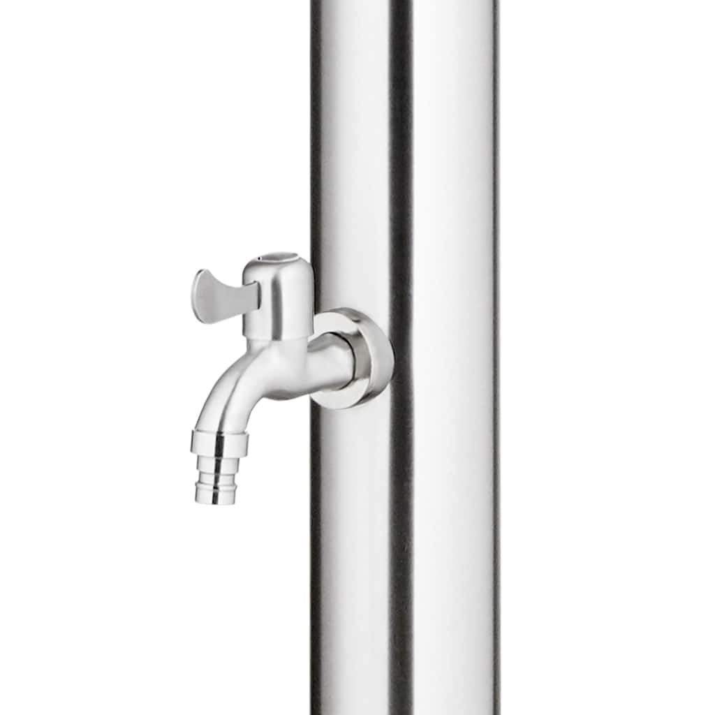 Gartendusche mit Grauer Bodenplatte 220 cm Edelstahl